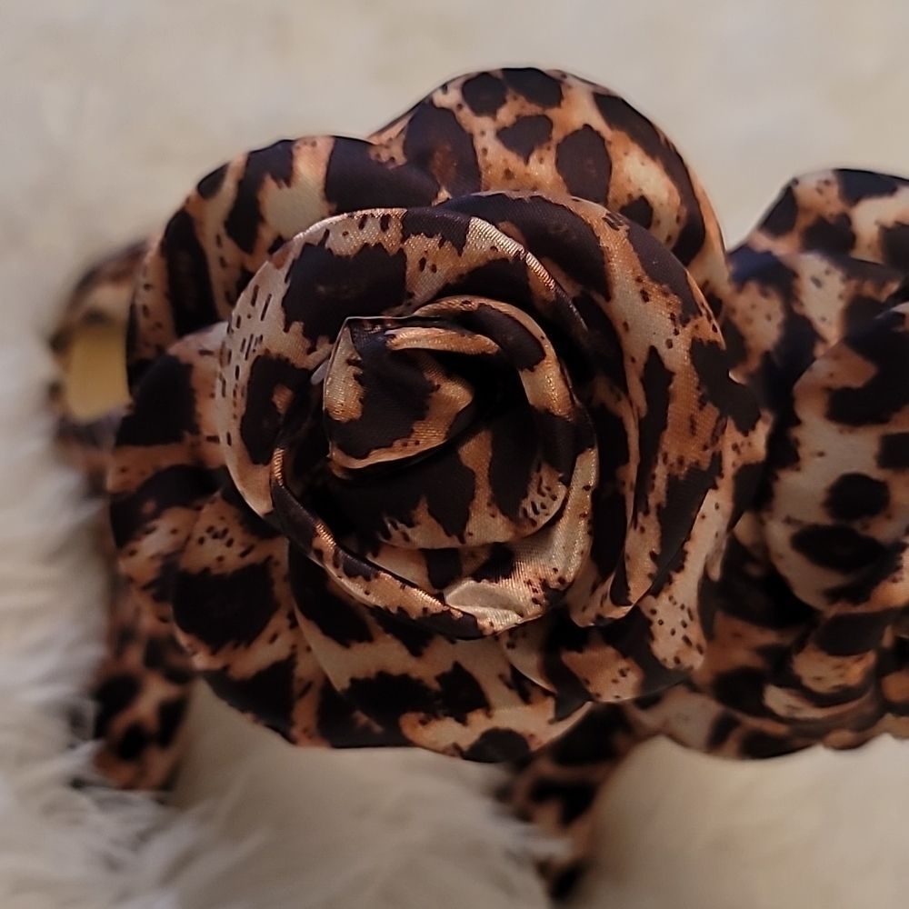 Lemonade Leopard Print Wedge Sandals with Rose - Picture 10 of 15